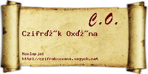 Czifrák Oxána névjegykártya